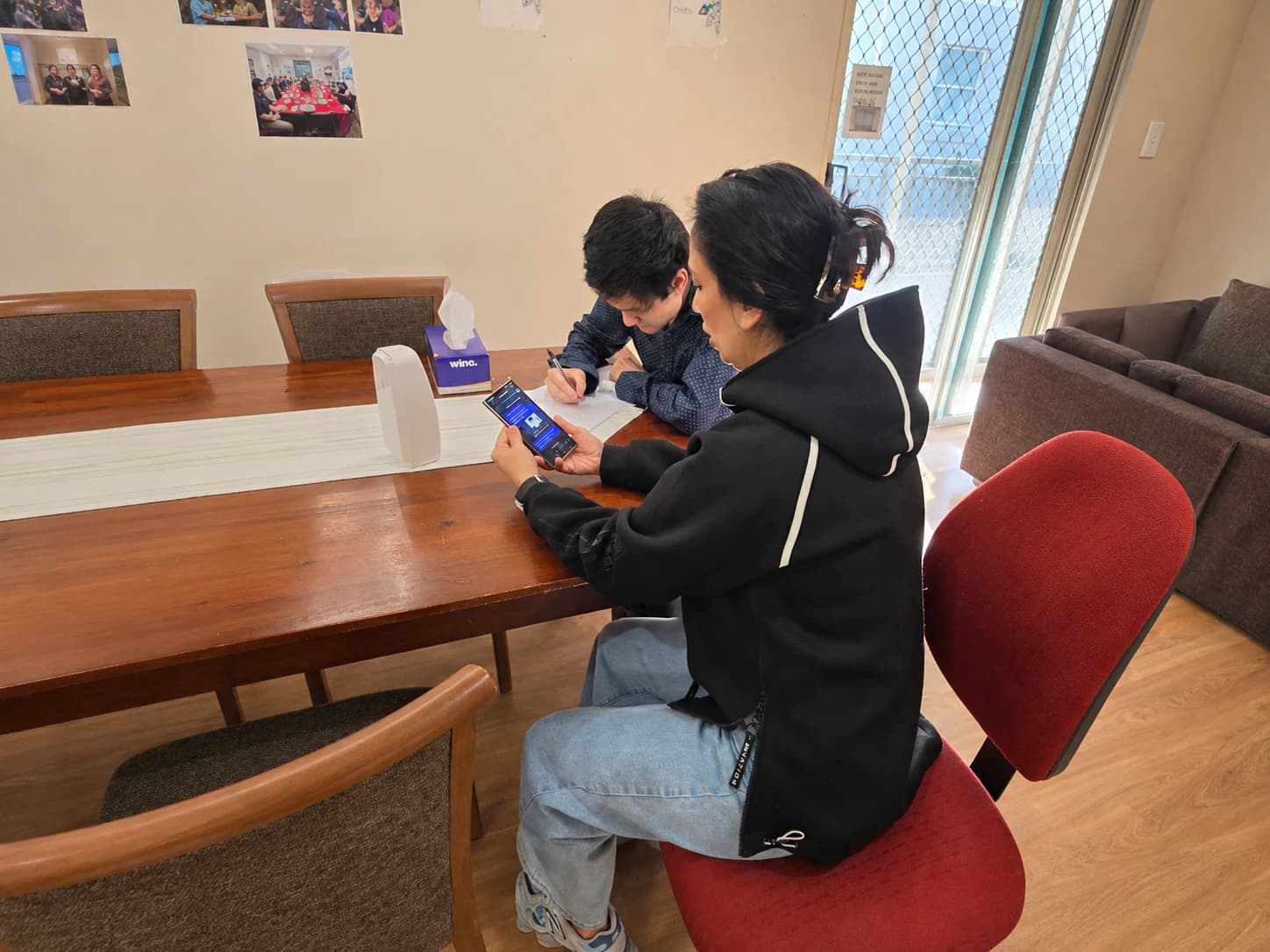 Participant receiving individual support during an everyday activity