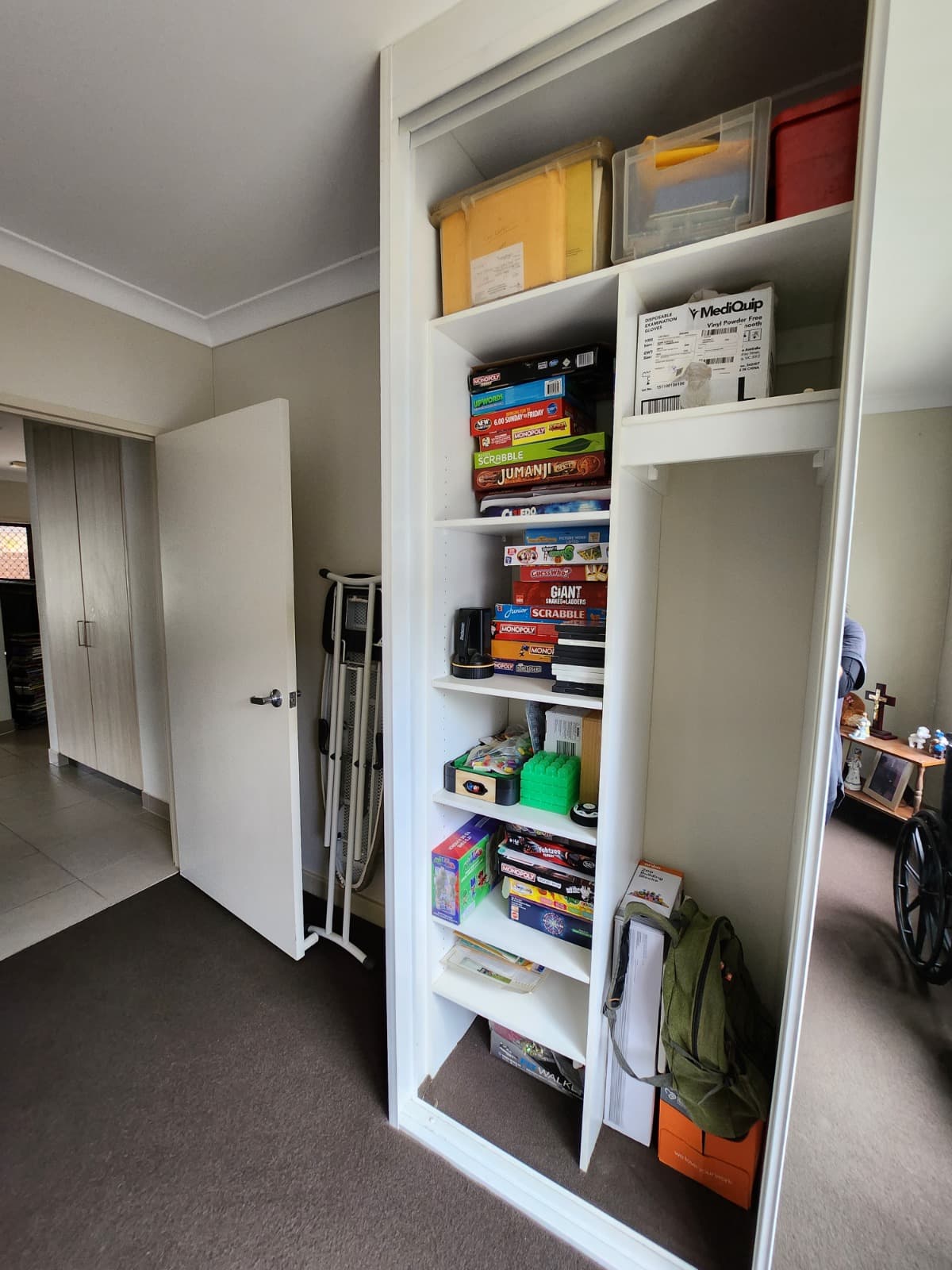 Household items grouped neatly in accessible storage